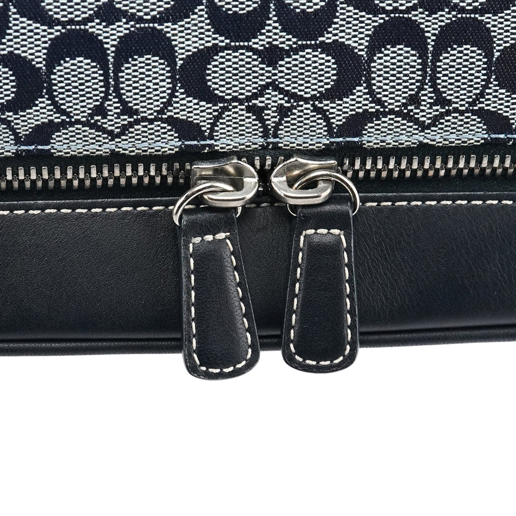 Grey Navy Signature Canvas Tote Bag