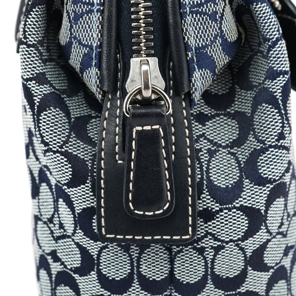 Grey Navy Signature Canvas Tote Bag