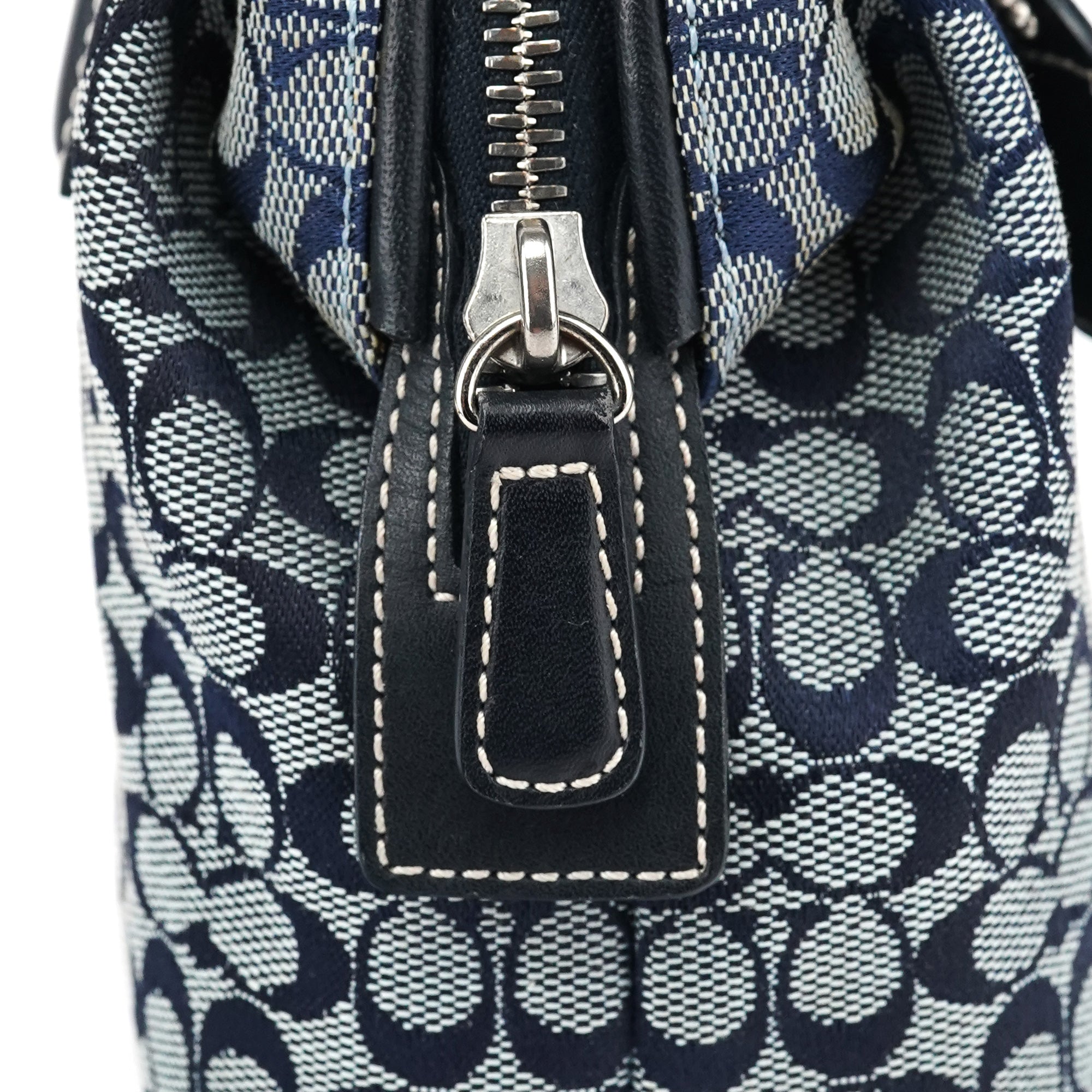Grey Navy Signature Canvas Tote Bag