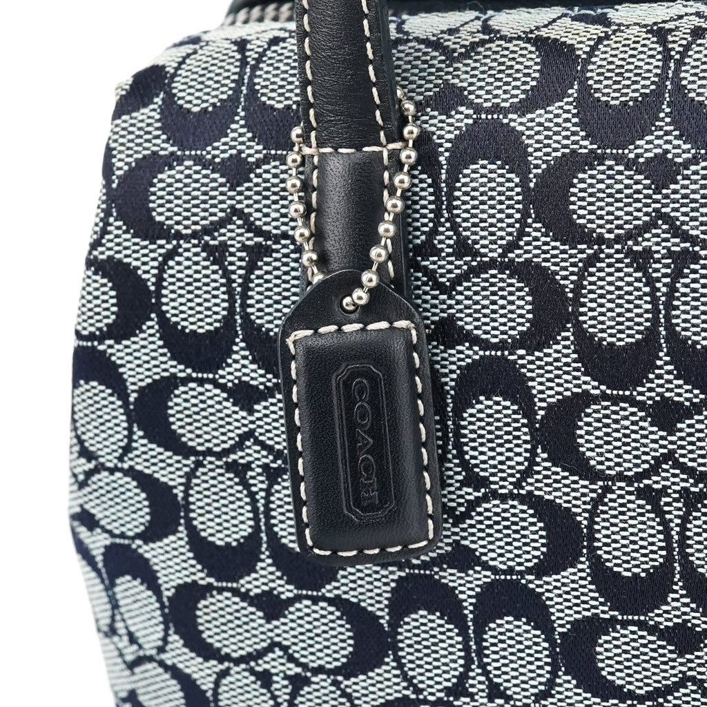Grey Navy Signature Canvas Tote Bag