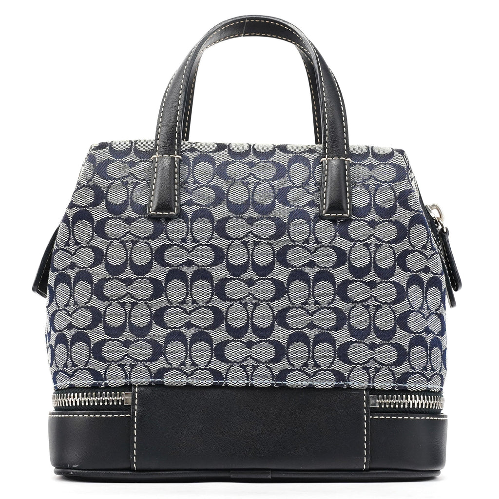 Grey Navy Signature Canvas Tote Bag