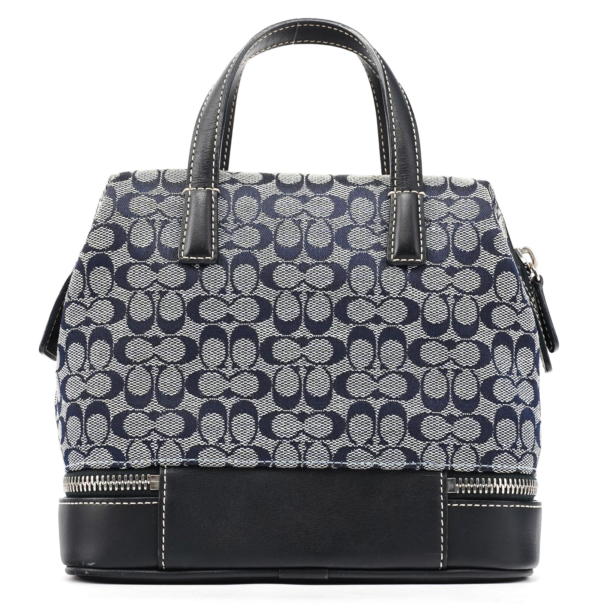 Grey Navy Signature Canvas Tote Bag