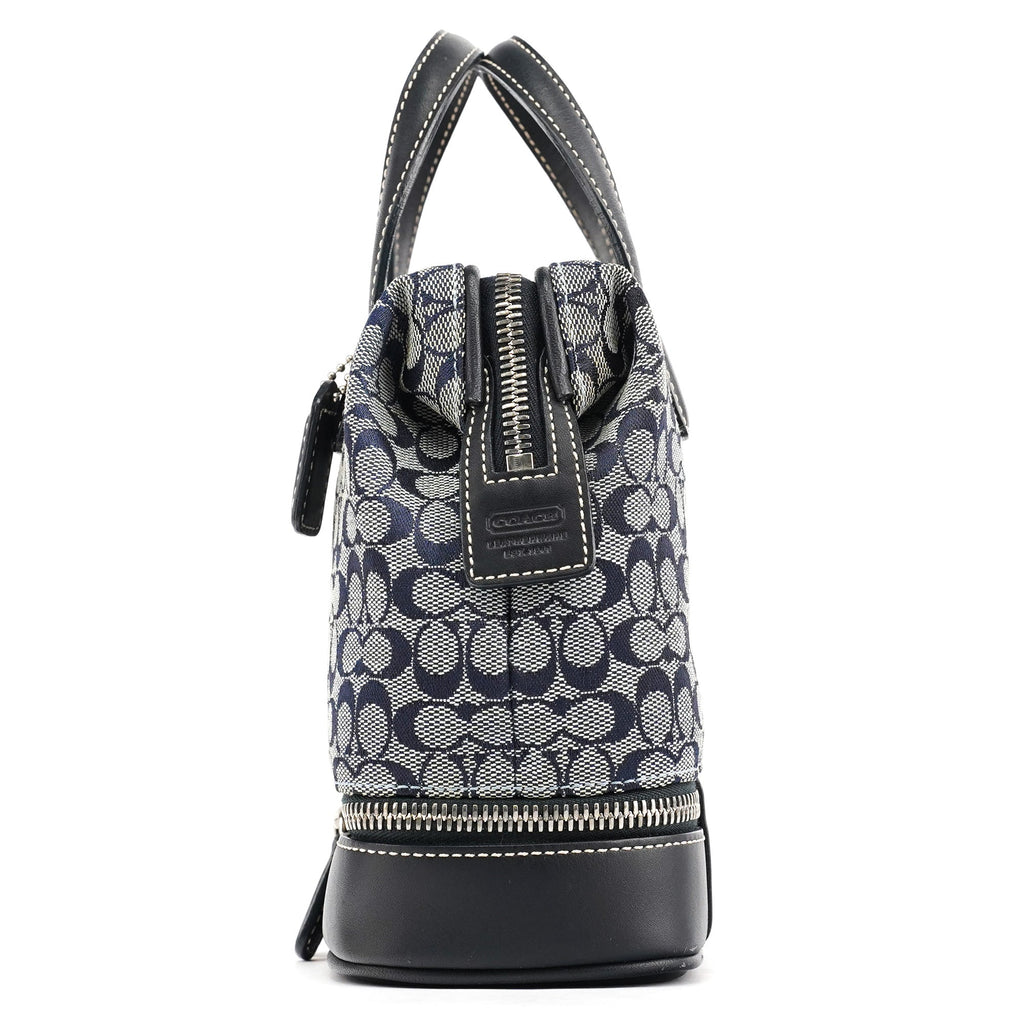 Grey Navy Signature Canvas Tote Bag