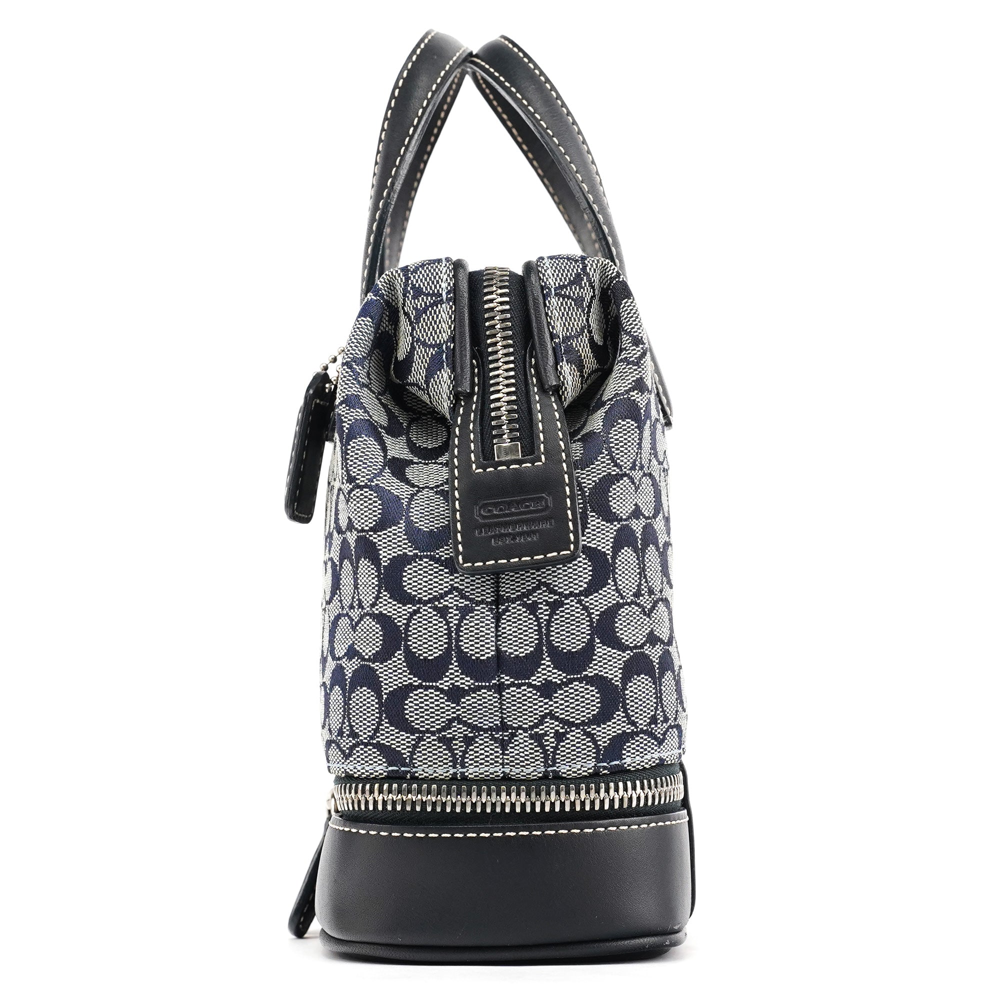 Grey Navy Signature Canvas Tote Bag