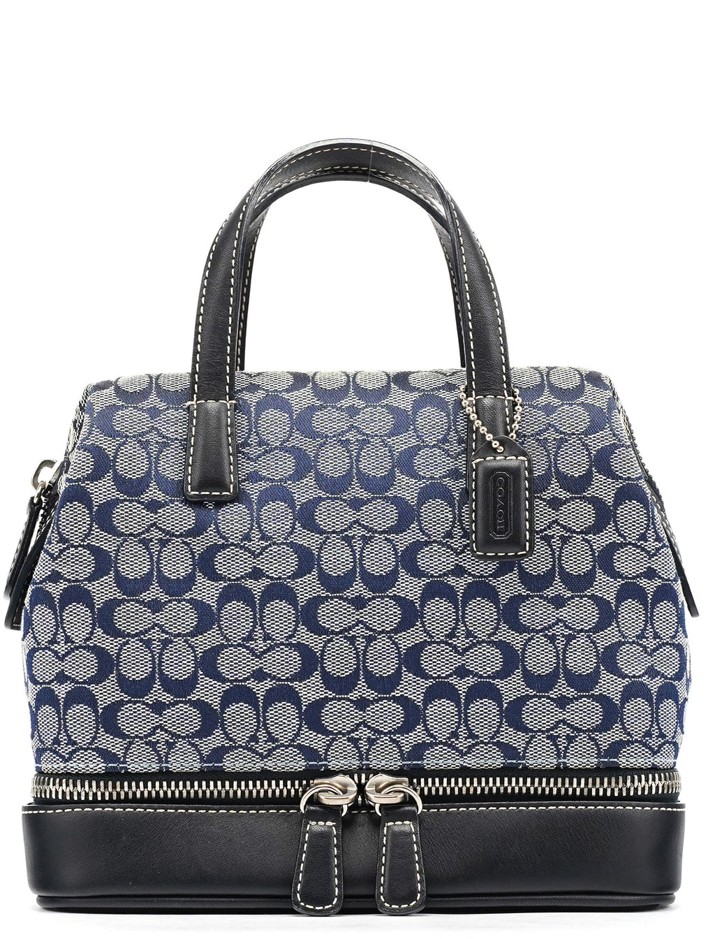 Grey Navy Signature Canvas Tote Bag
