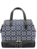 Grey Navy Signature Canvas Tote Bag
