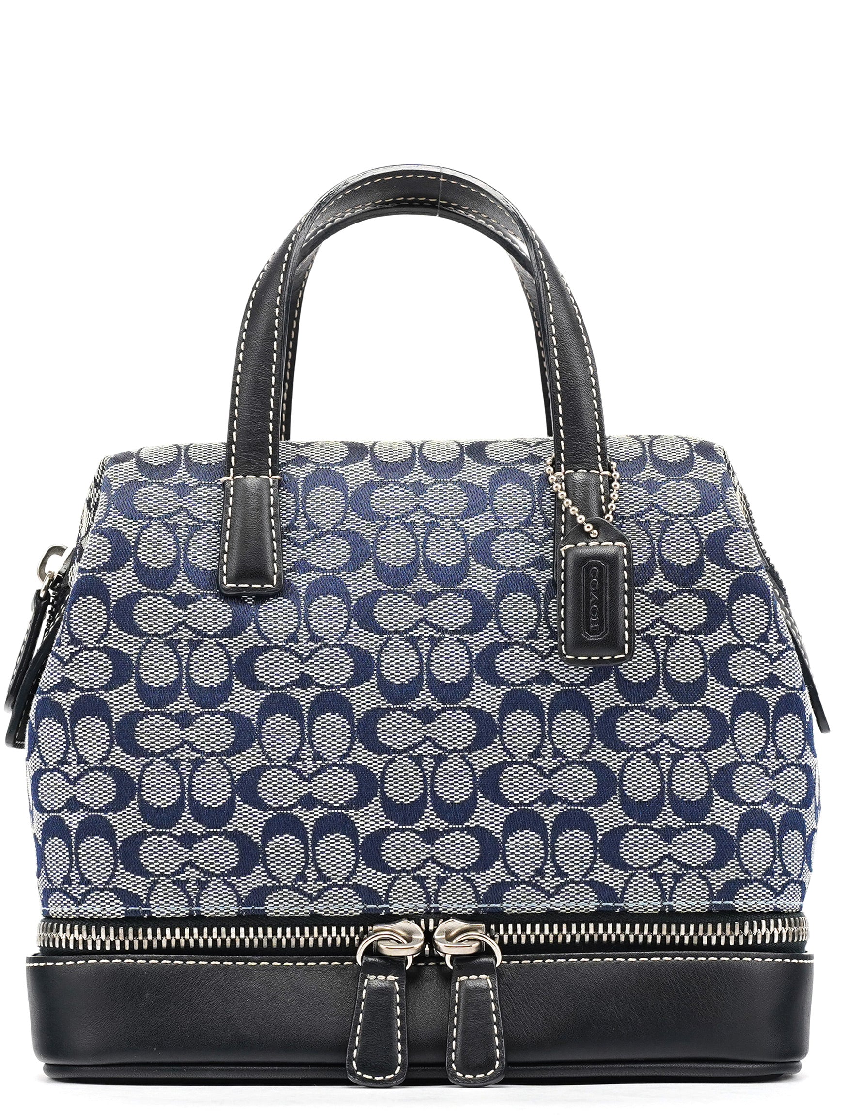 Grey Navy Signature Canvas Tote Bag