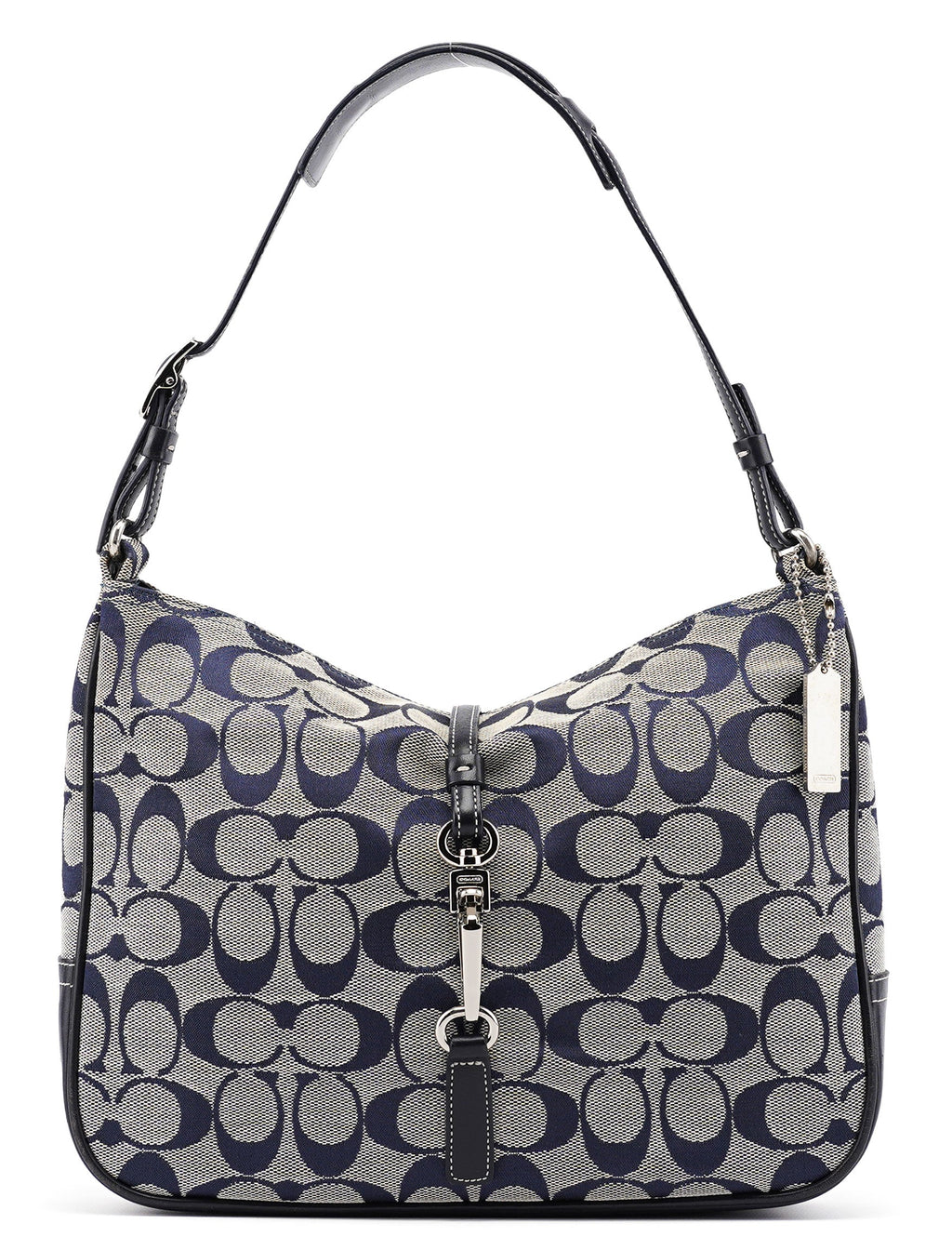 Grey Signature C Hobo Shoulder Bag