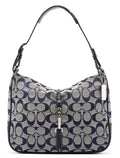 Grey Signature C Hobo Shoulder Bag