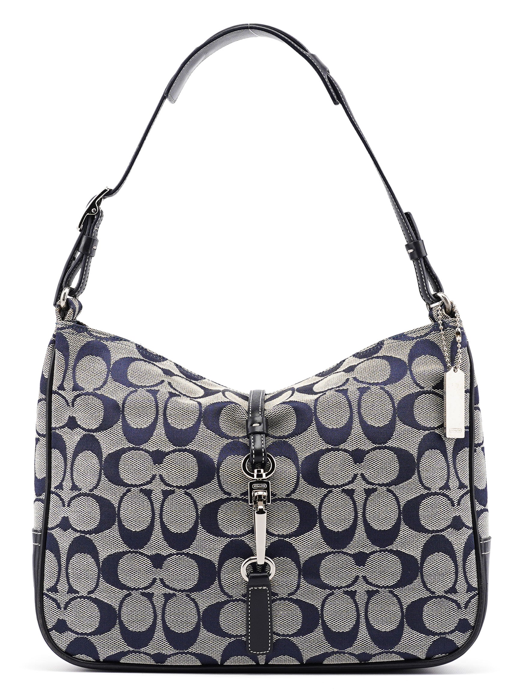 Grey Signature C Hobo Shoulder Bag