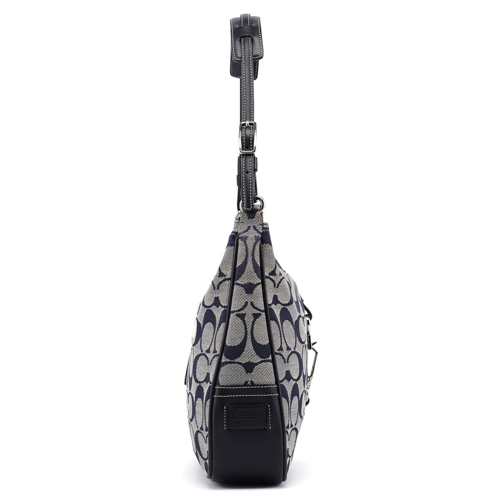 Grey Signature C Hobo Shoulder Bag