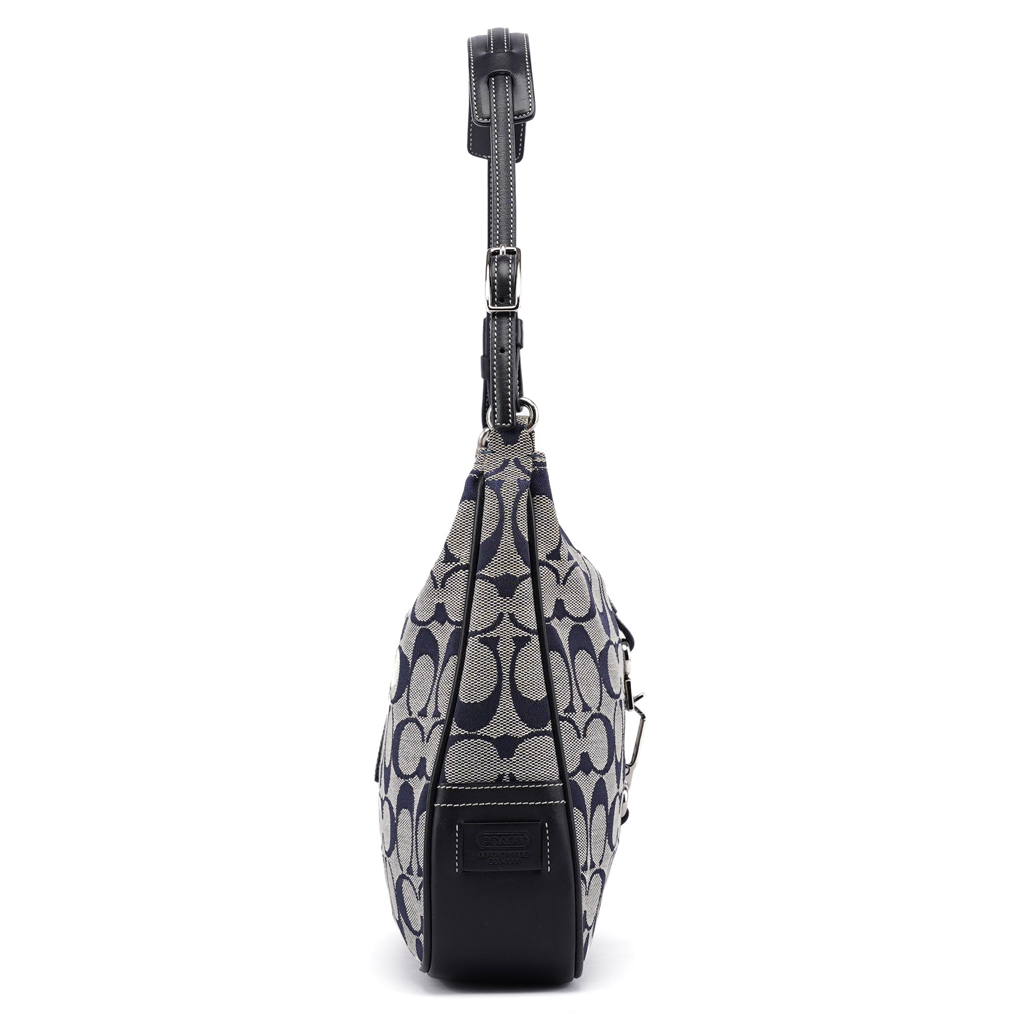 Grey Signature C Hobo Shoulder Bag