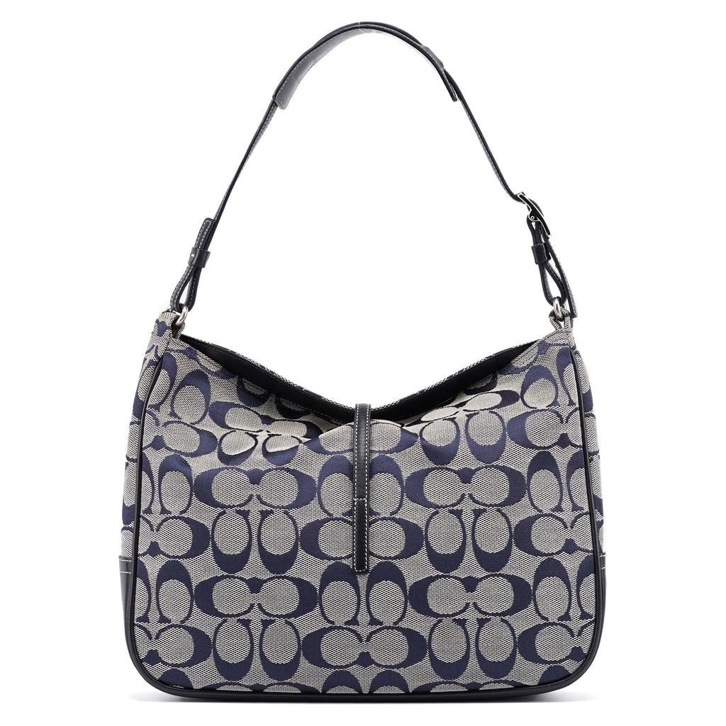 Grey Signature C Hobo Shoulder Bag
