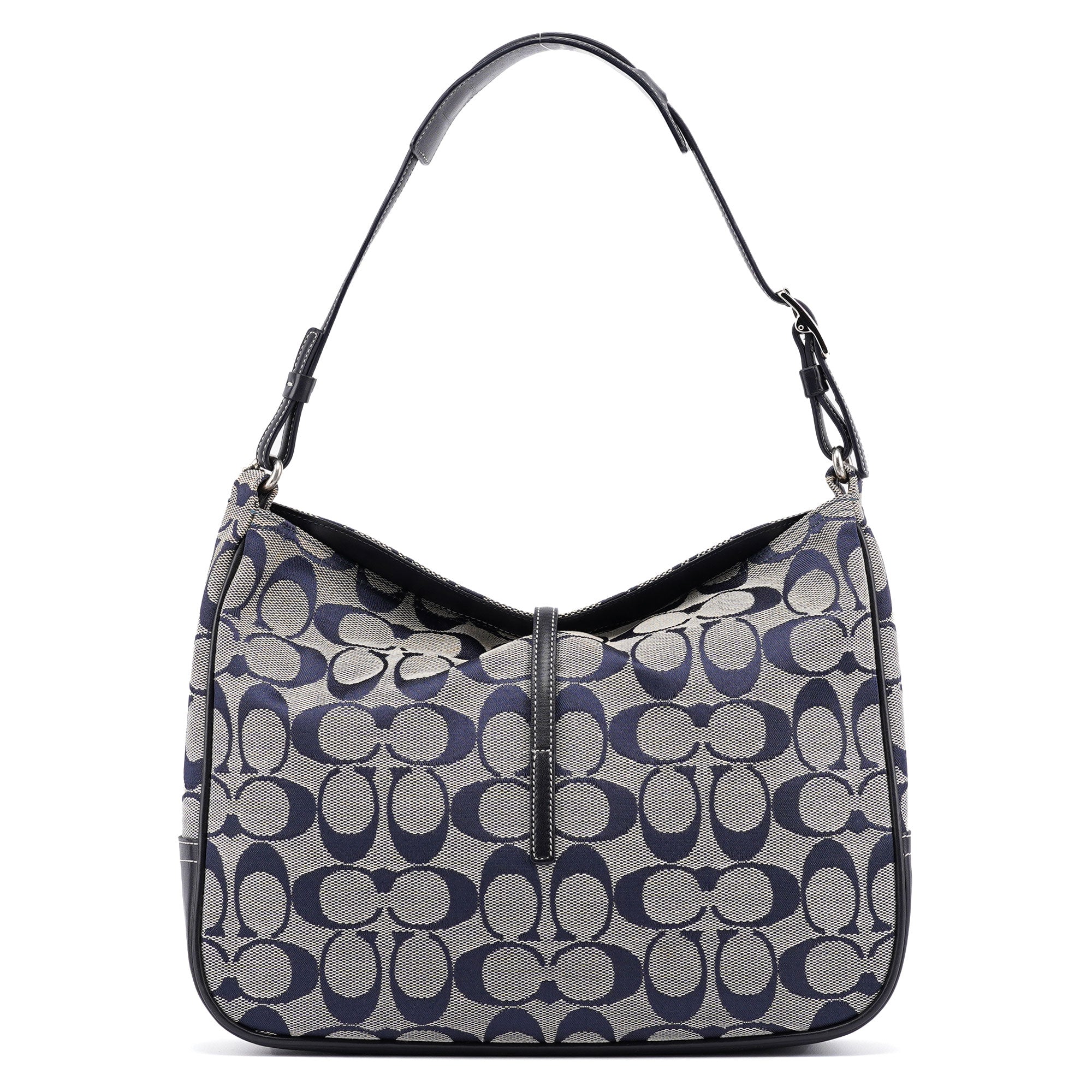 Grey Signature C Hobo Shoulder Bag