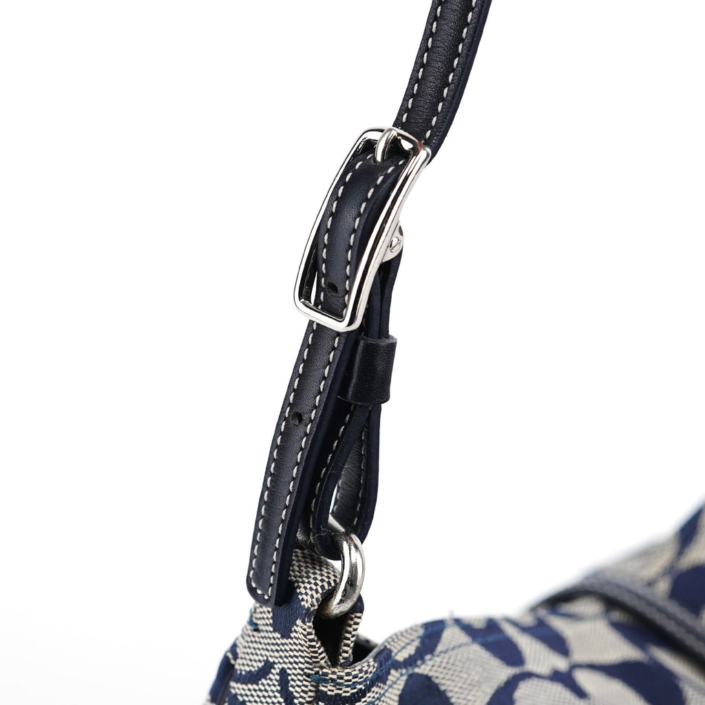 Grey Signature C Hobo Shoulder Bag