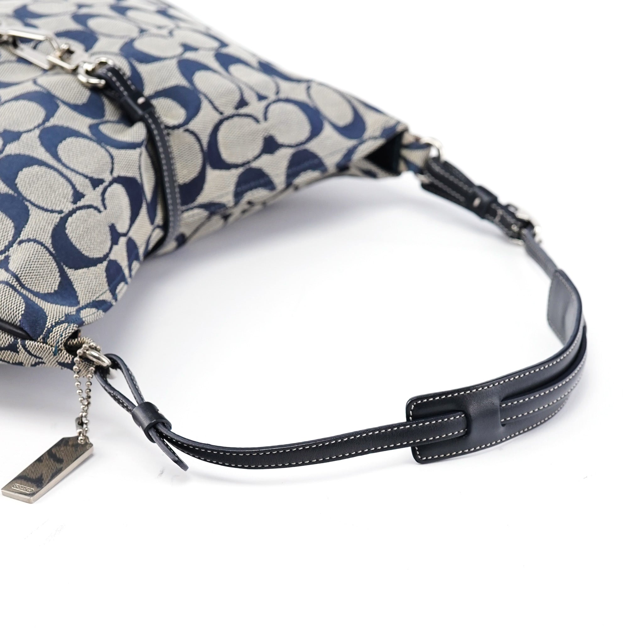 Grey Signature C Hobo Shoulder Bag