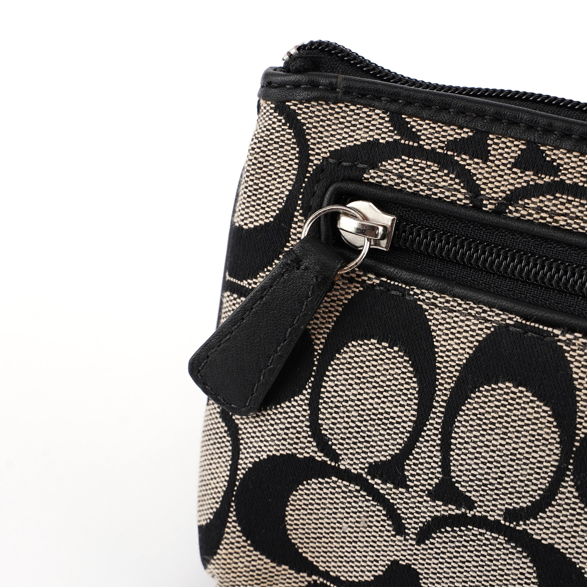 Grey Signature C Mini Clutch Bag