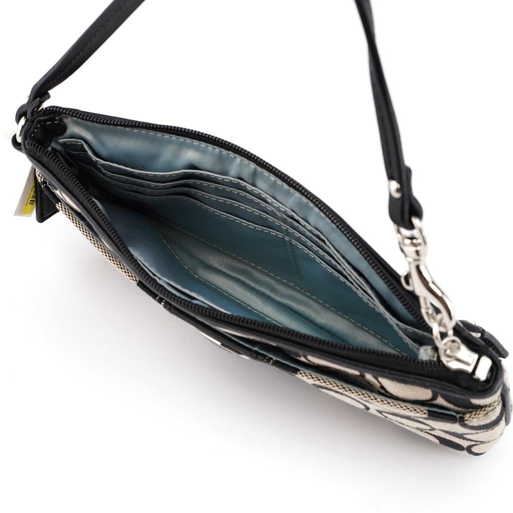 Grey Signature C Mini Clutch Bag