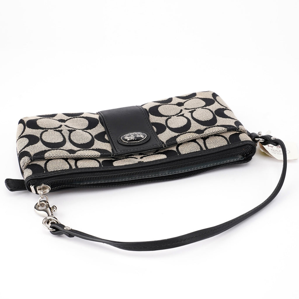 Grey Signature C Mini Clutch Bag