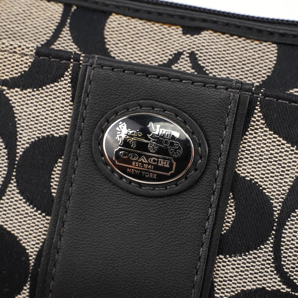 Grey Signature C Mini Clutch Bag