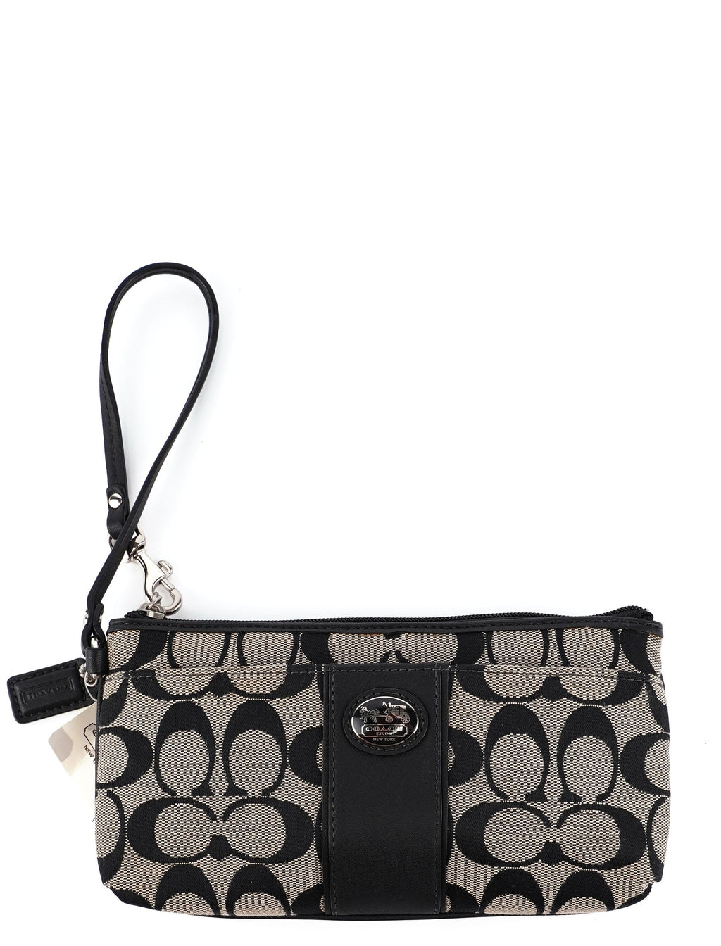 Grey Signature C Mini Clutch Bag