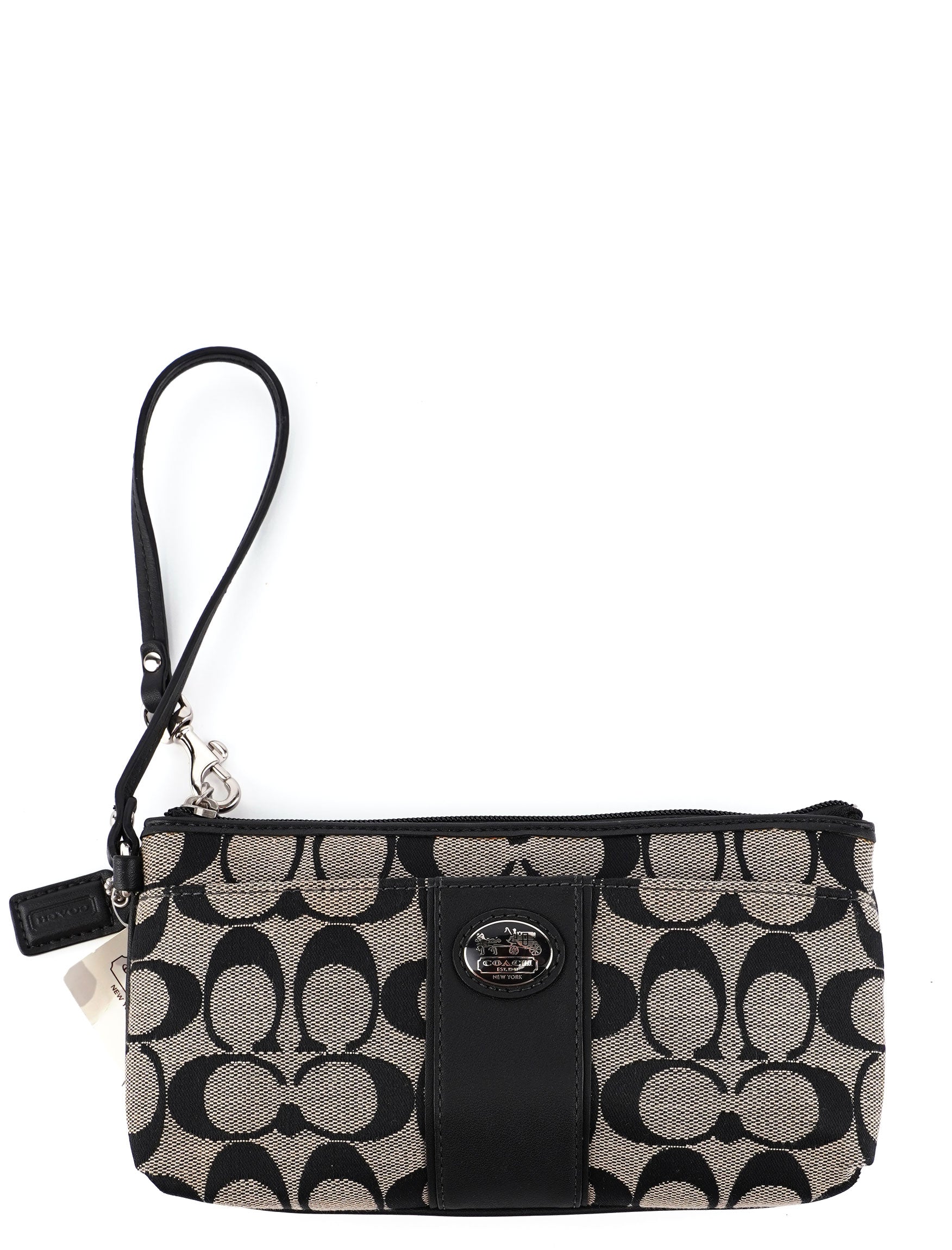 Grey Signature C Mini Clutch Bag