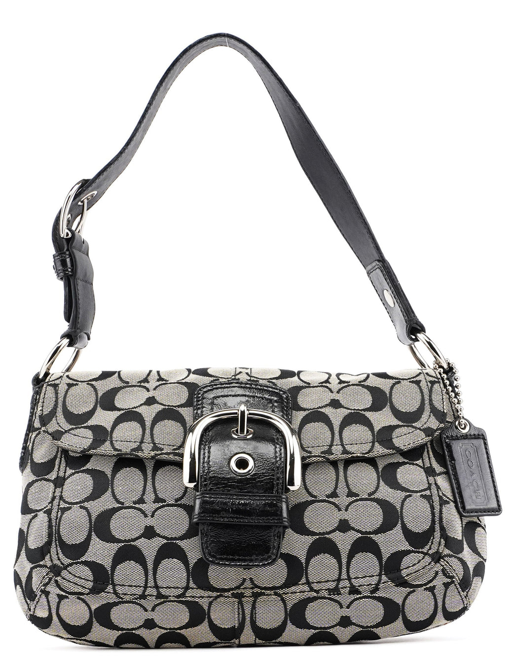 Grey Signature C Soho Shoulder Bag