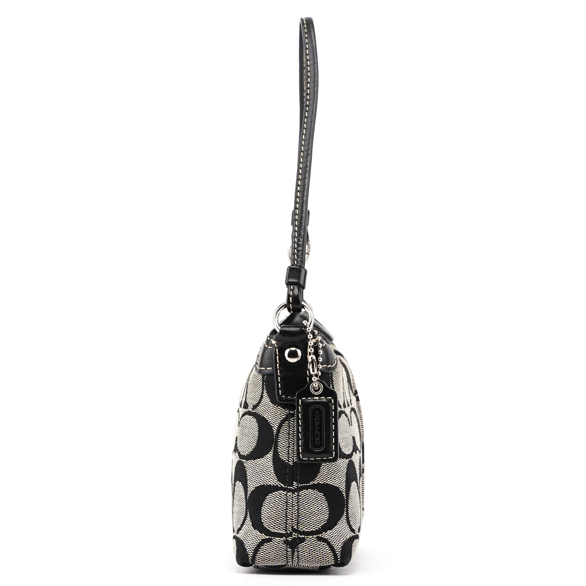 Grey Signature C Turnlock Mini Hobo Bag