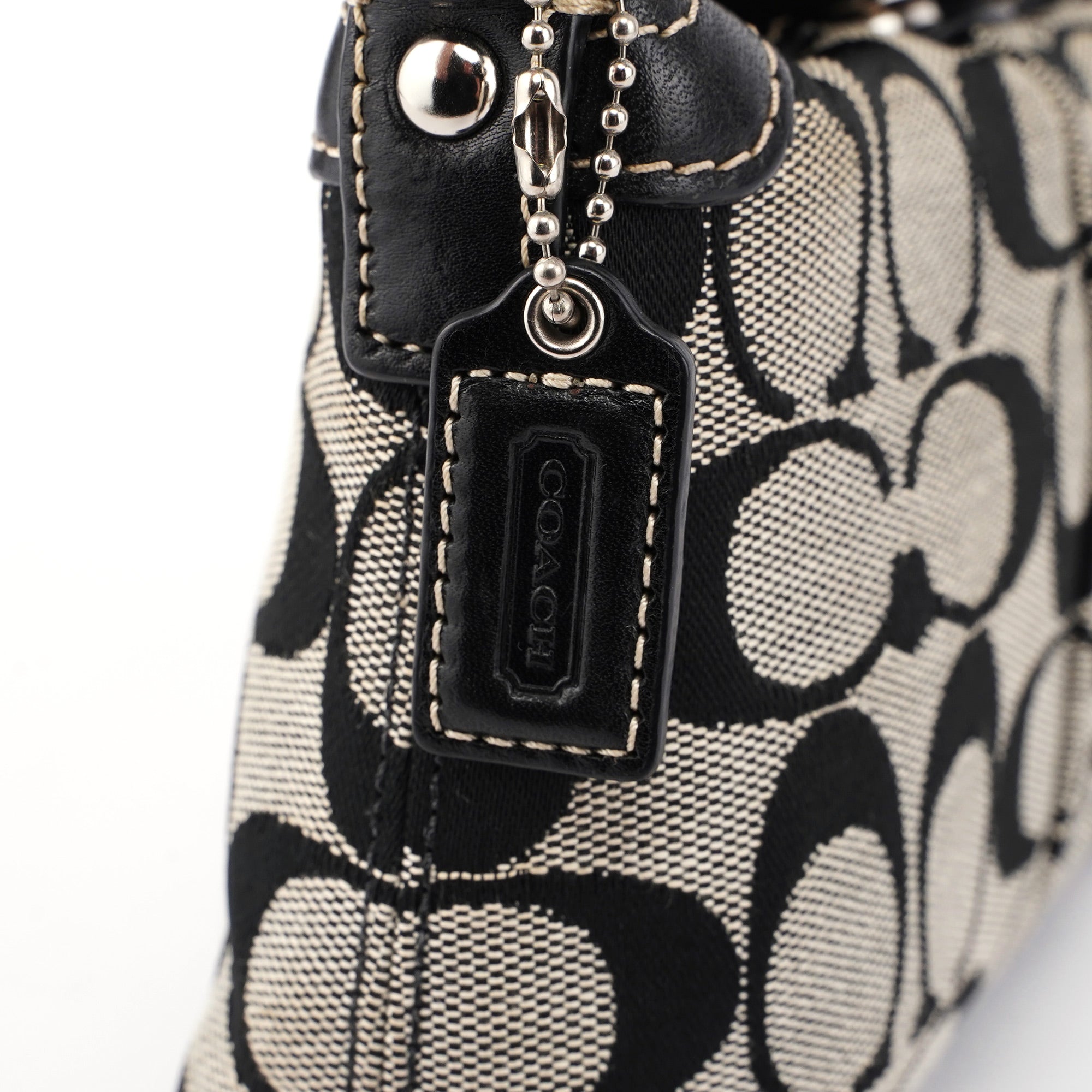 Grey Signature C Turnlock Mini Hobo Bag