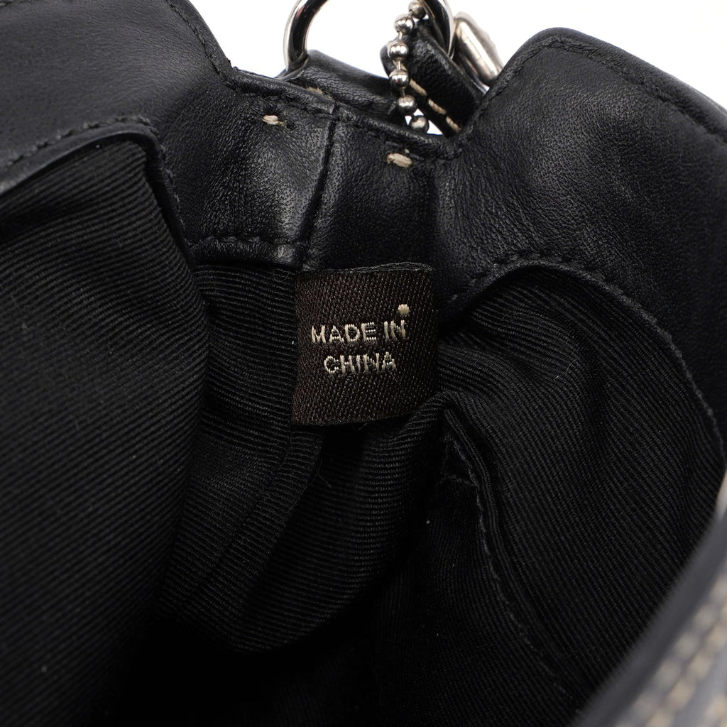 Grey Signature C Turnlock Mini Hobo Bag