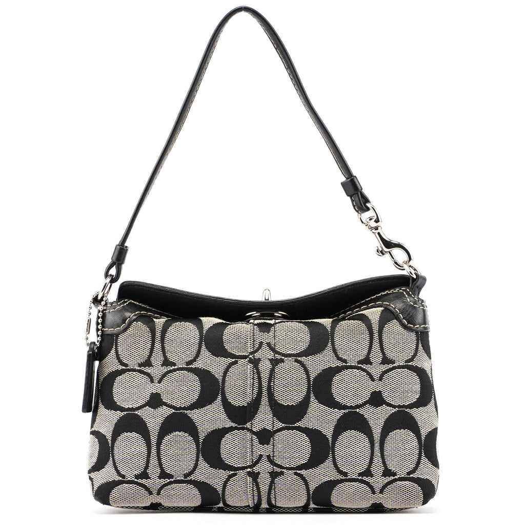 Grey Signature C Turnlock Mini Hobo Bag