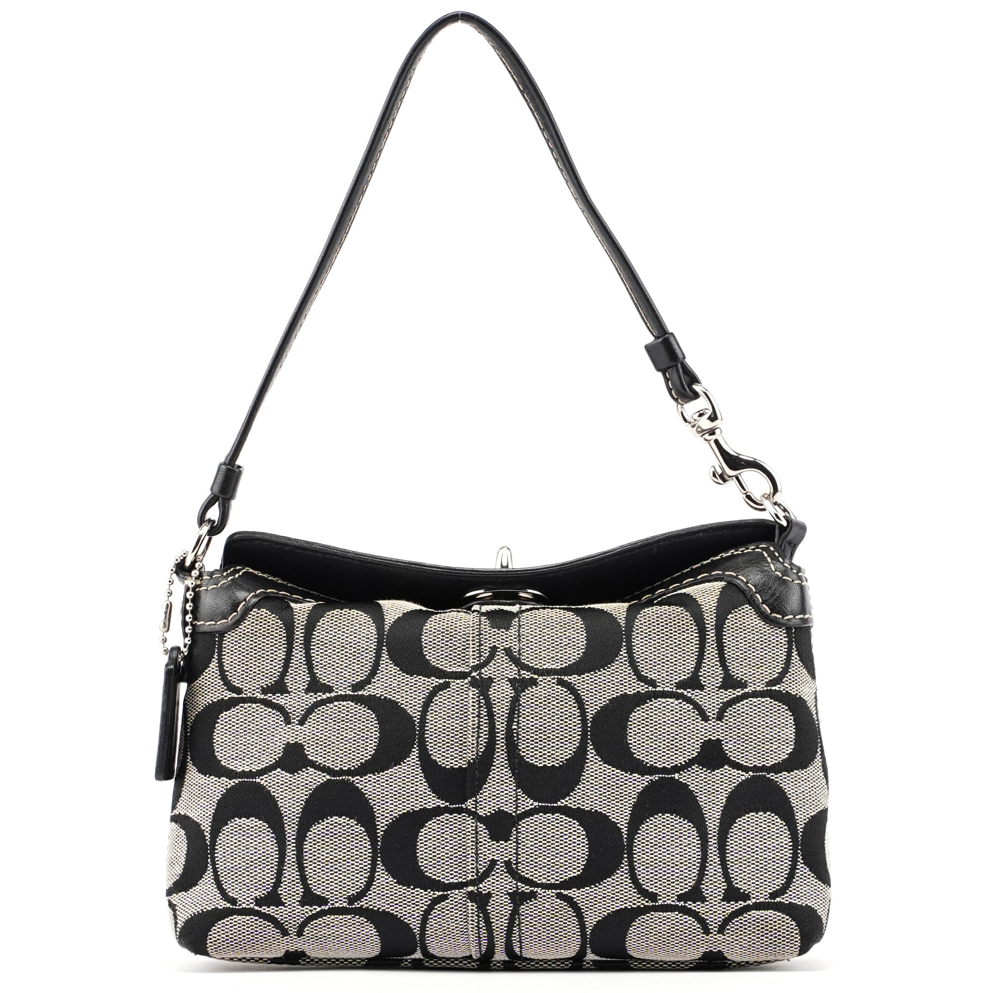 Grey Signature C Turnlock Mini Hobo Bag