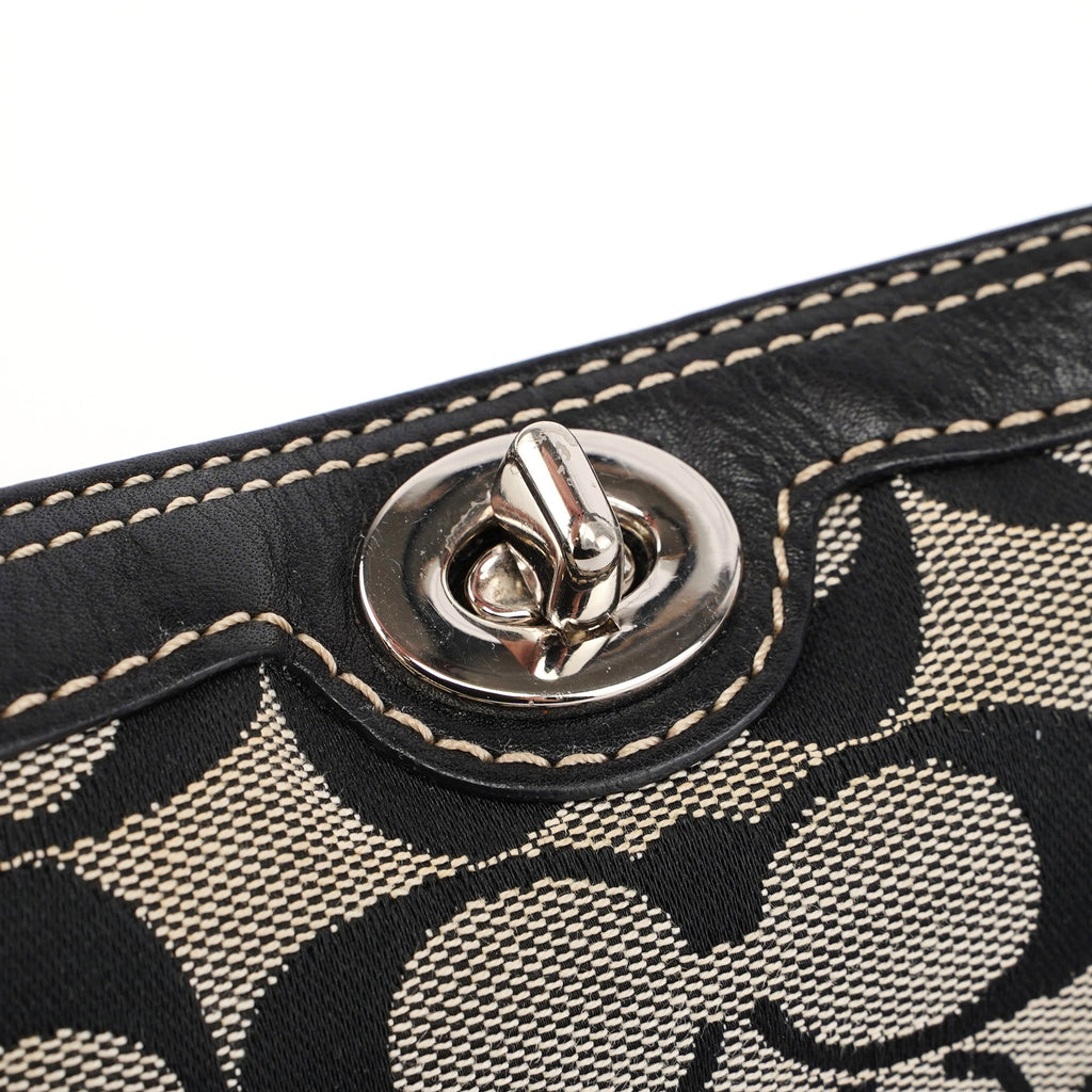 Grey Signature C Turnlock Mini Hobo Bag