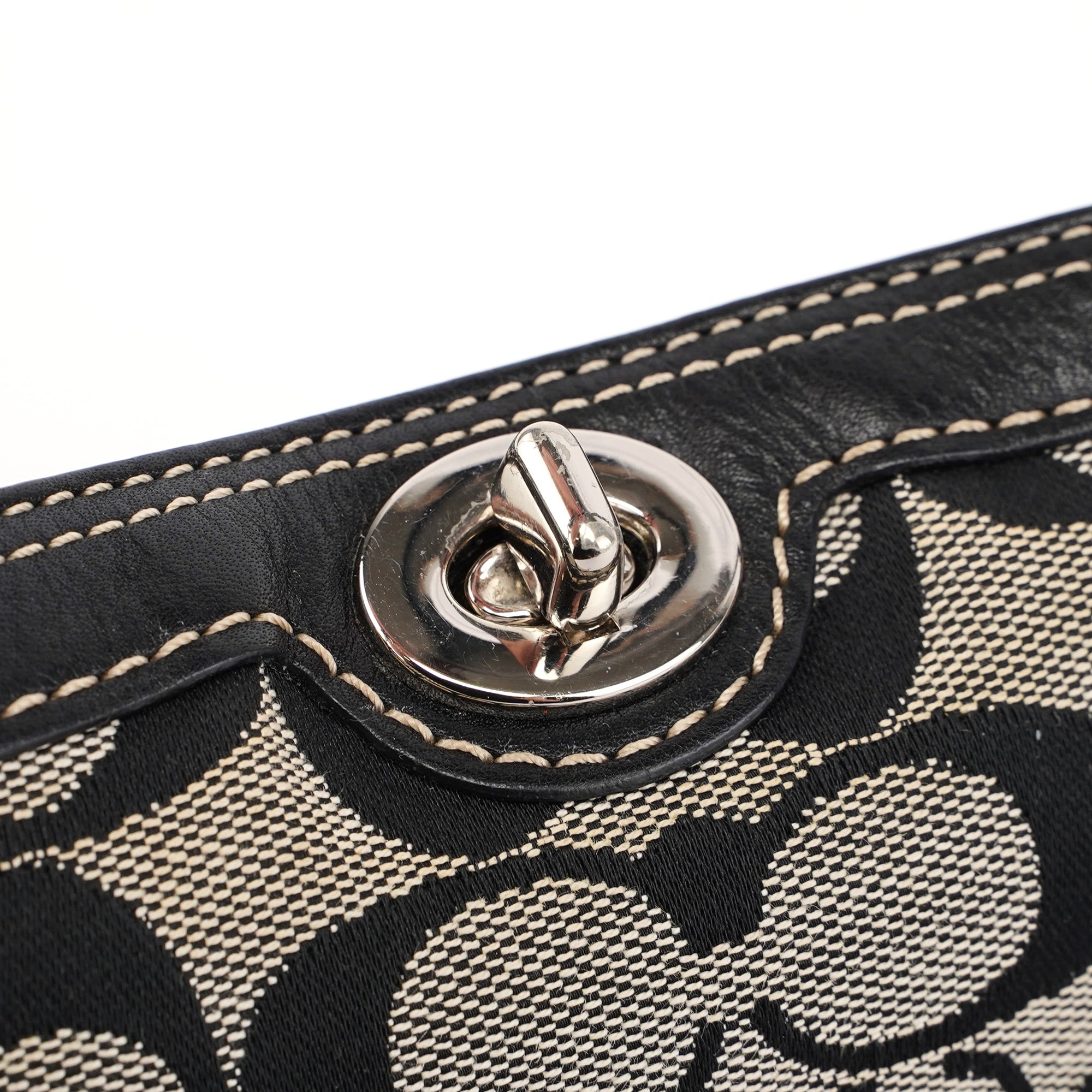 Grey Signature C Turnlock Mini Hobo Bag