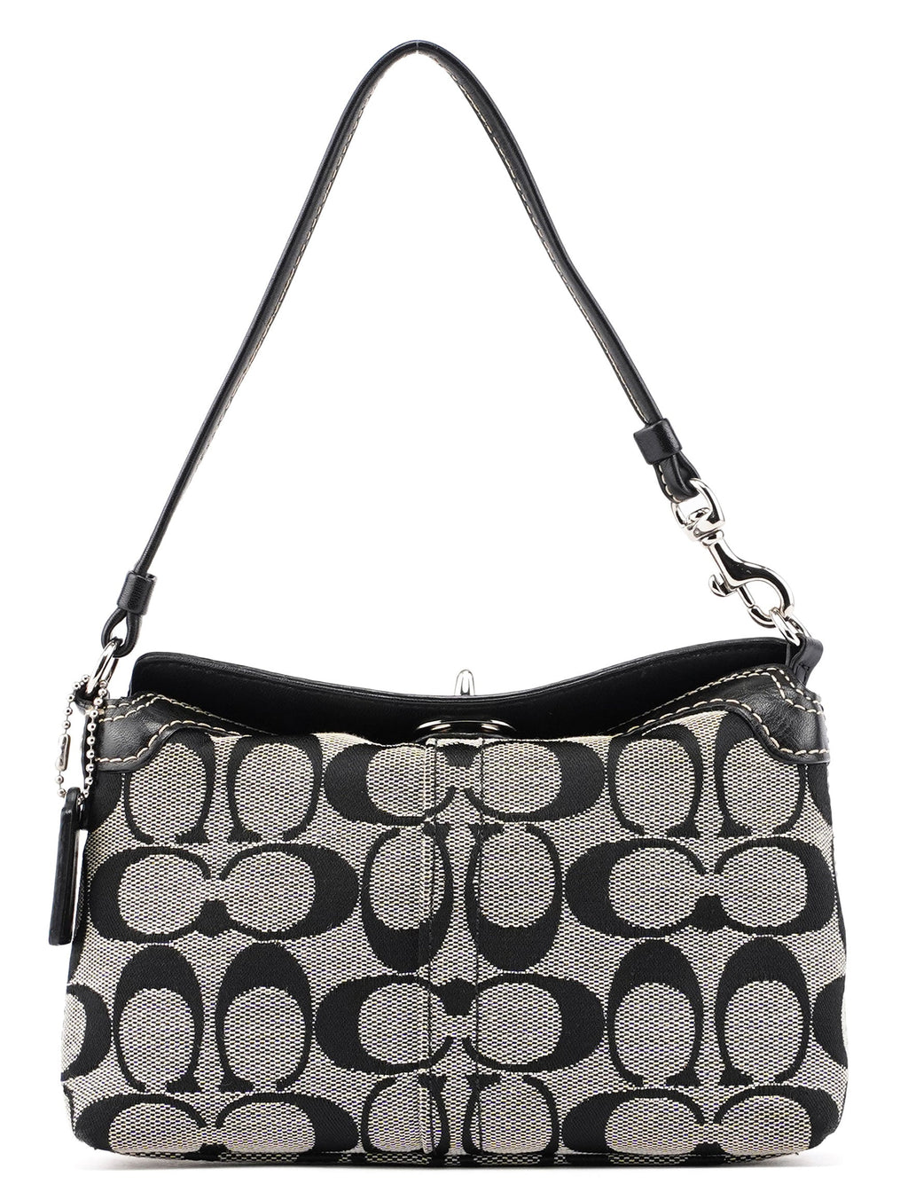 Grey Signature C Turnlock Mini Hobo Bag