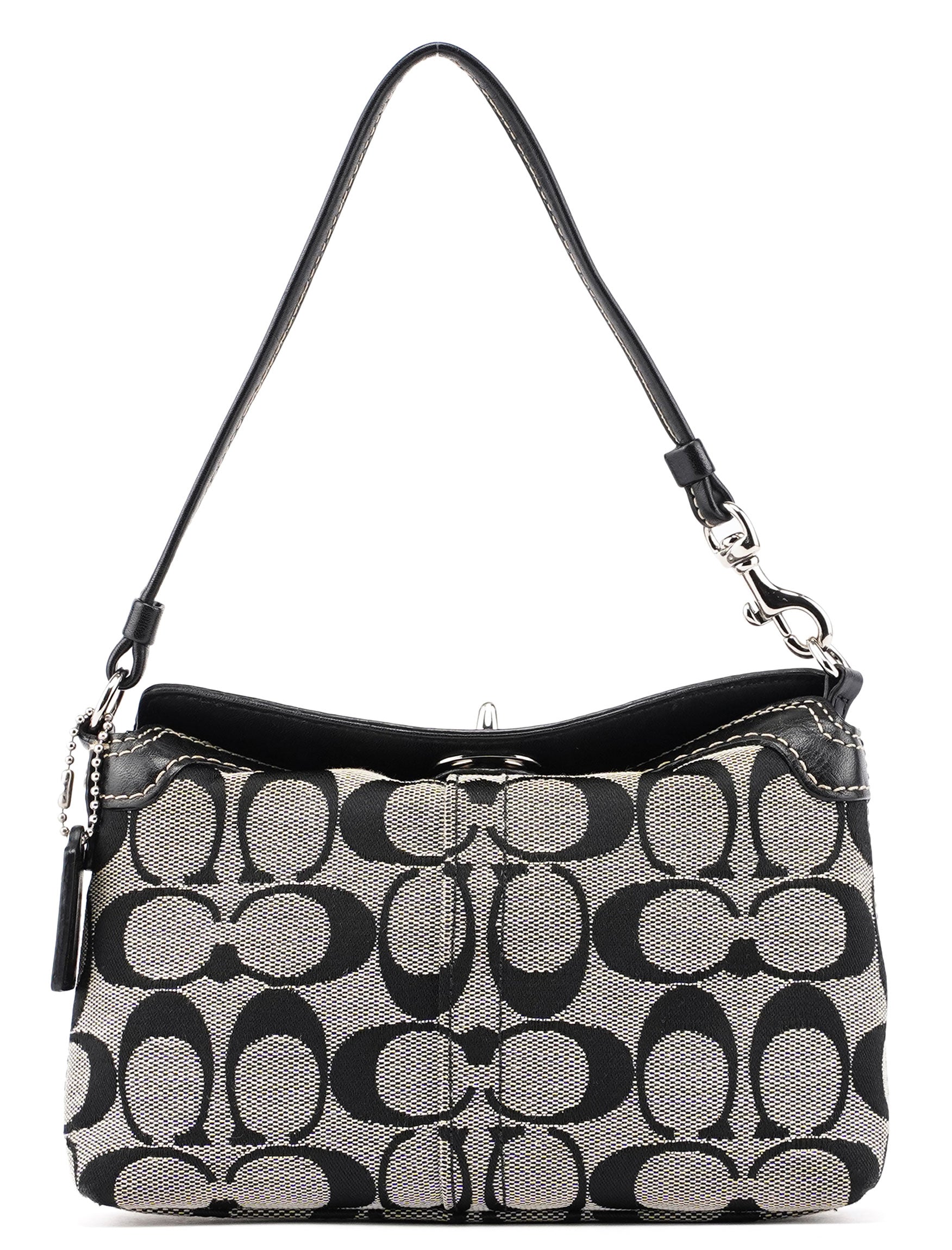 Grey Signature C Turnlock Mini Hobo Bag