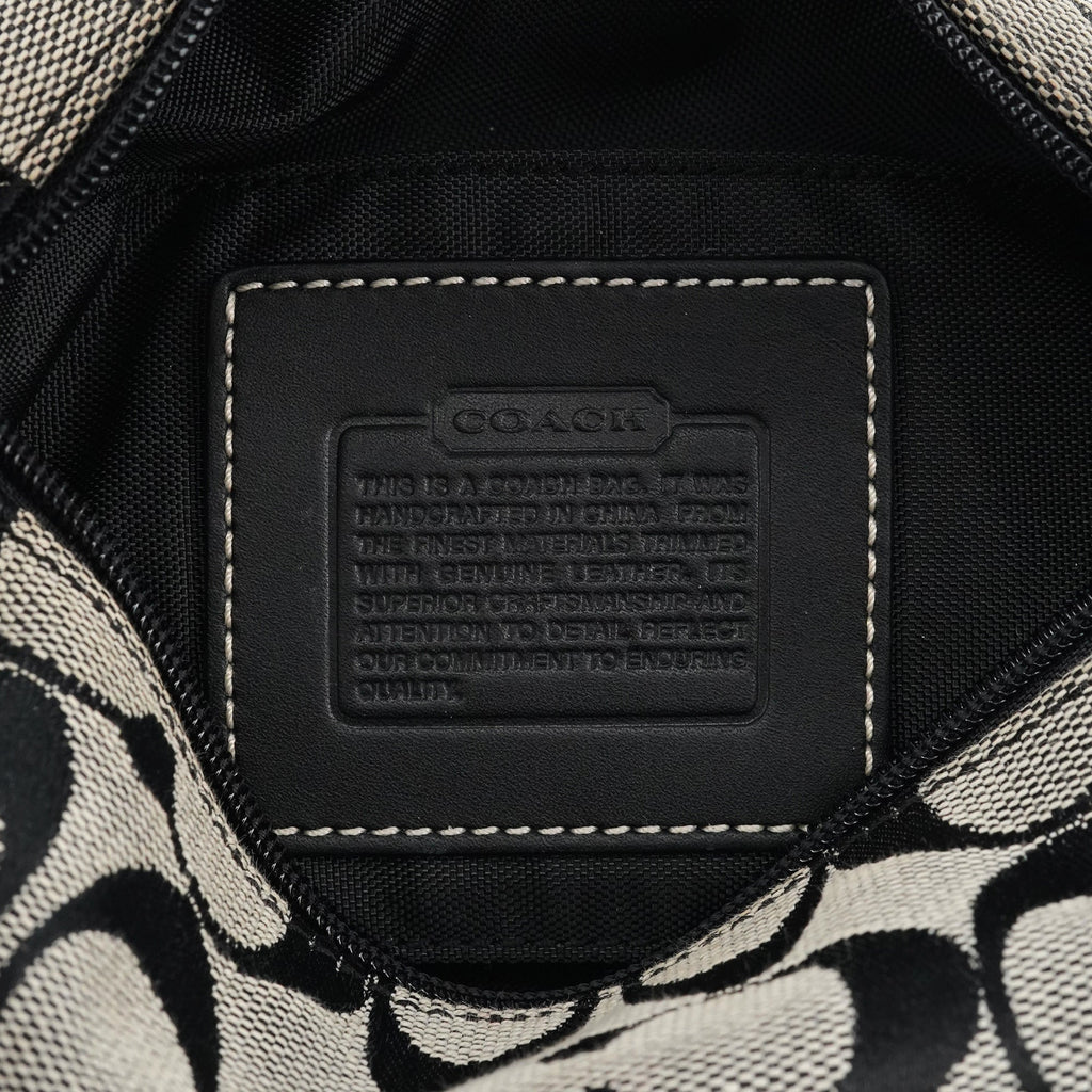 Grey Signature Canvas Mini Hobo Bag