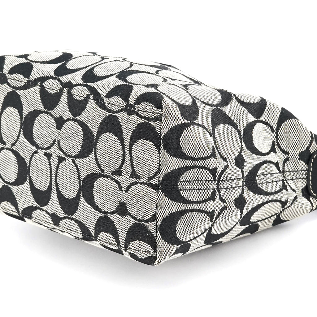 Grey Signature Canvas Mini Hobo Bag