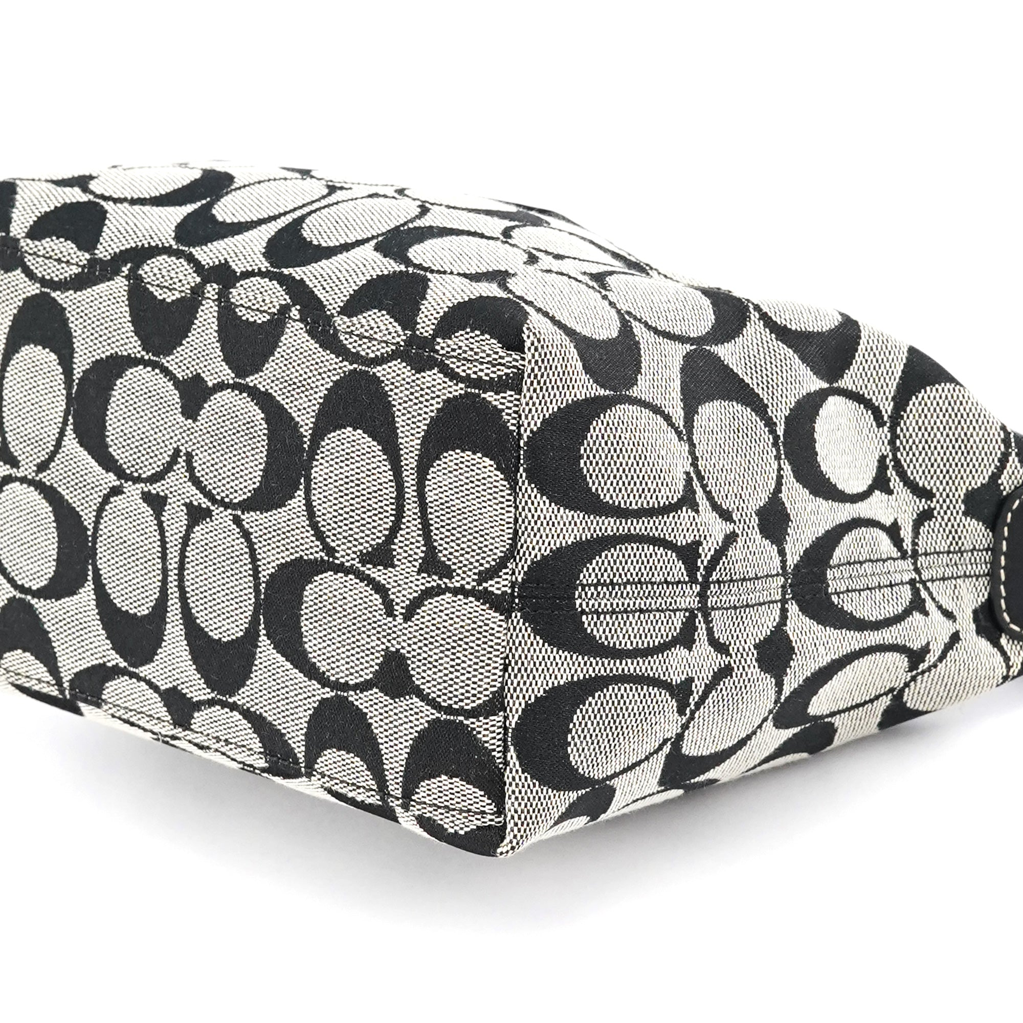 Grey Signature Canvas Mini Hobo Bag