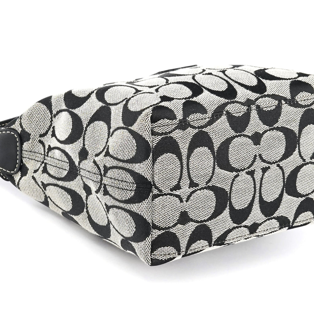 Grey Signature Canvas Mini Hobo Bag