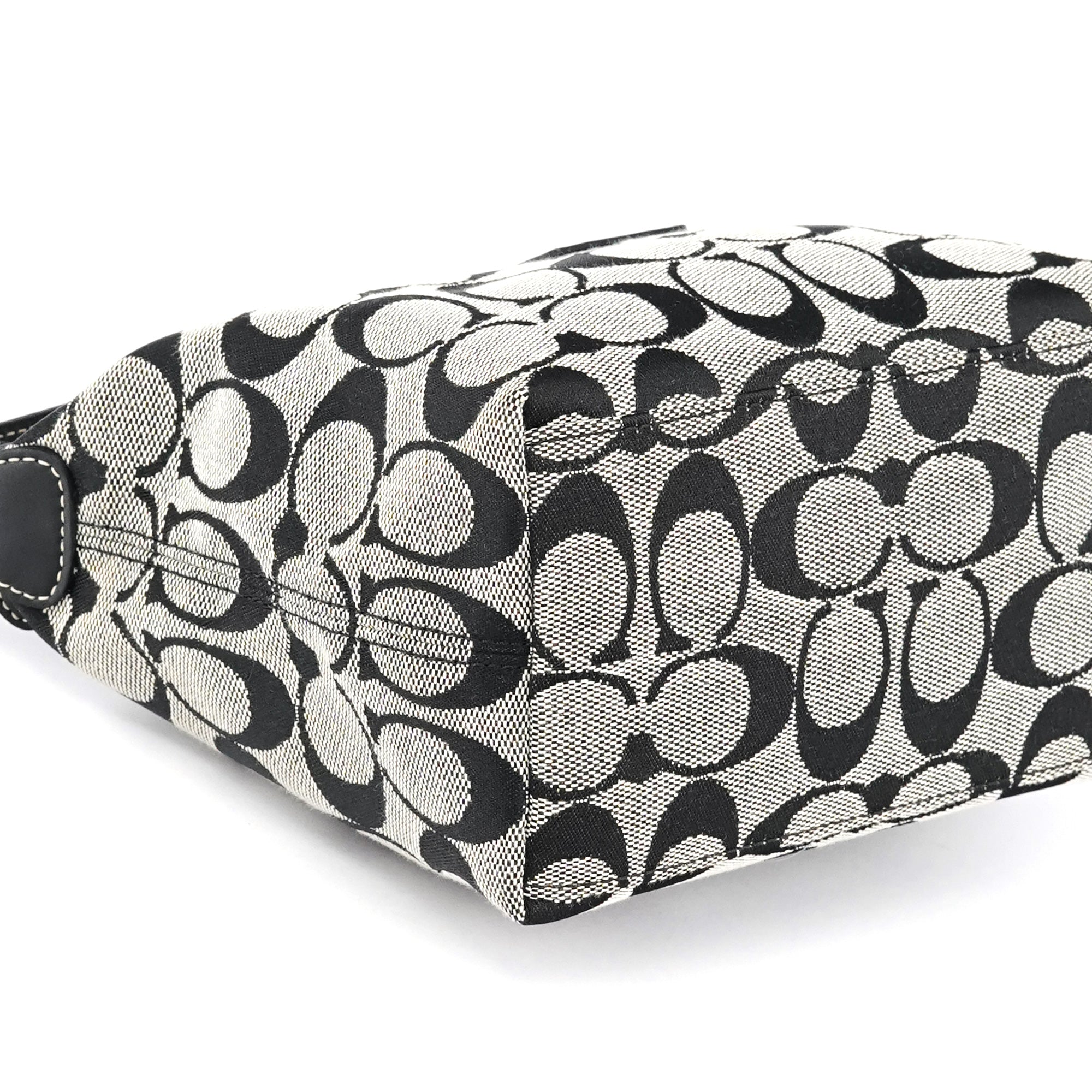 Grey Signature Canvas Mini Hobo Bag
