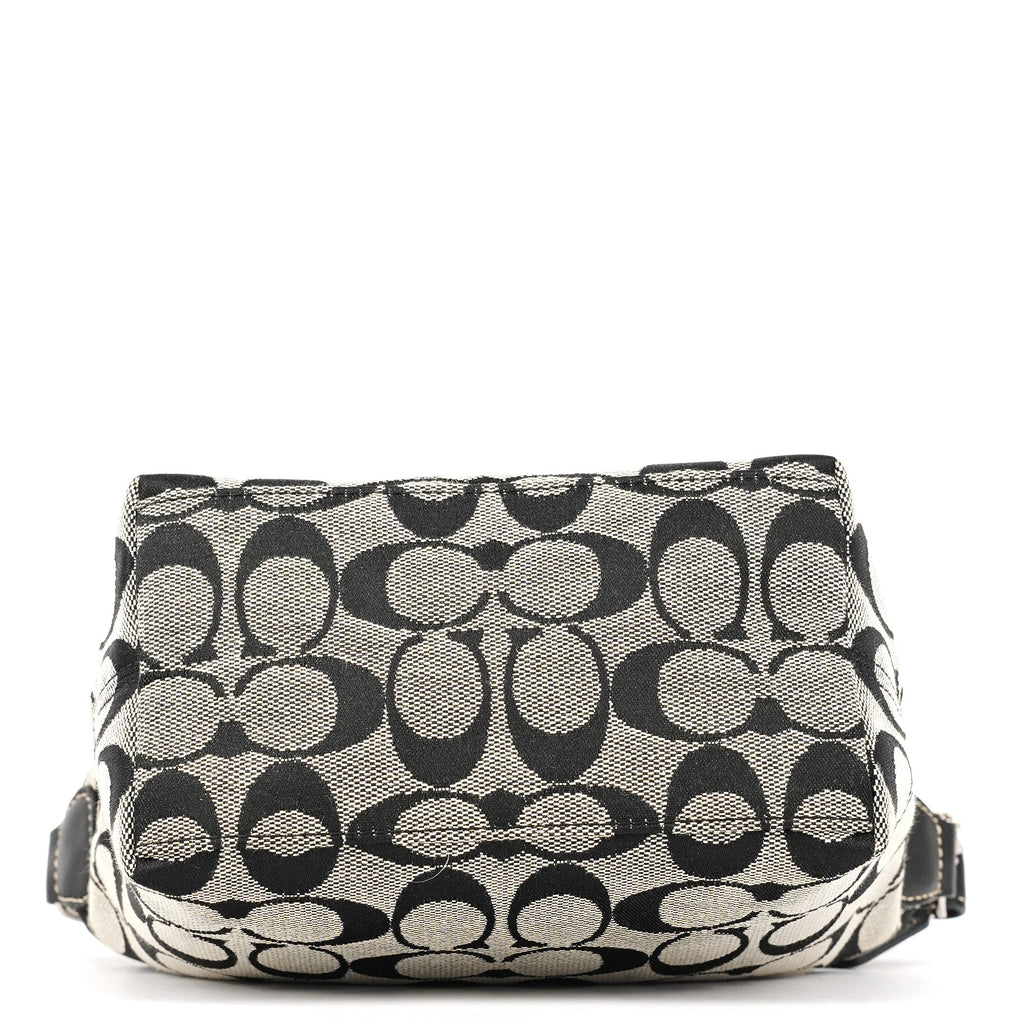 Grey Signature Canvas Mini Hobo Bag