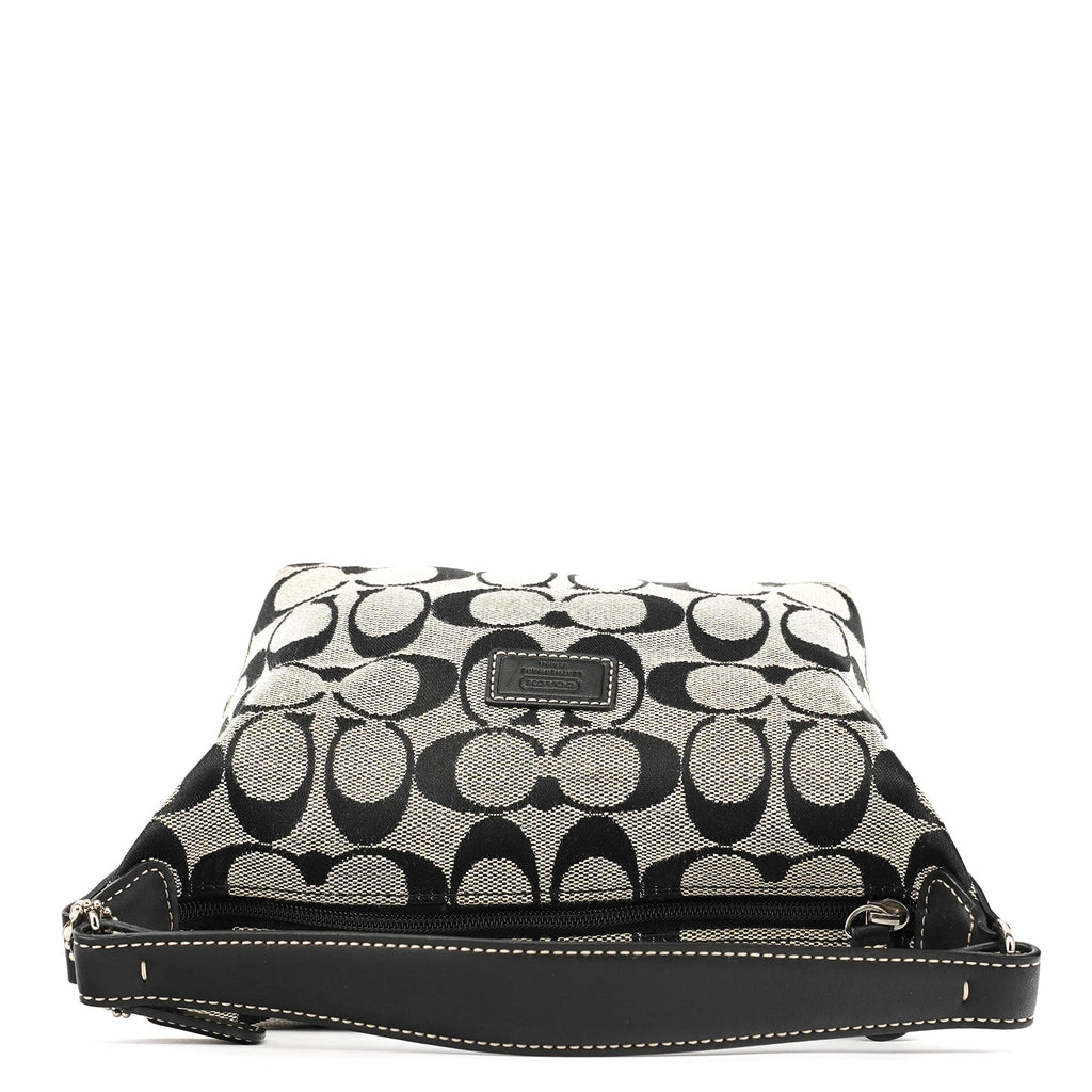 Grey Signature Canvas Mini Hobo Bag