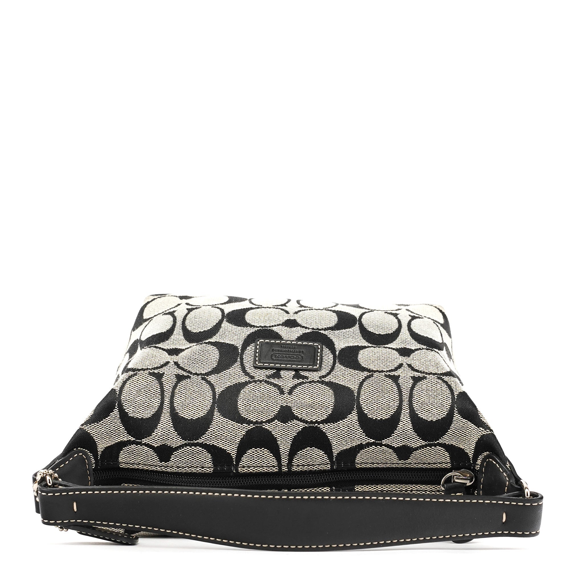 Grey Signature Canvas Mini Hobo Bag