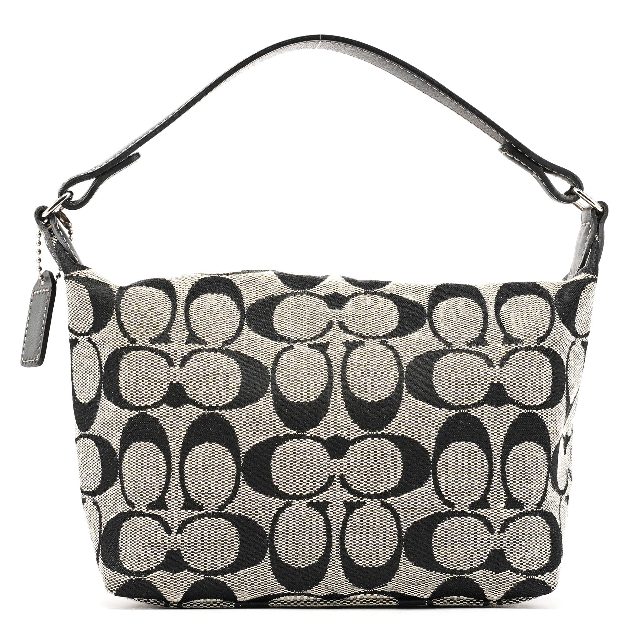 Grey Signature Canvas Mini Hobo Bag