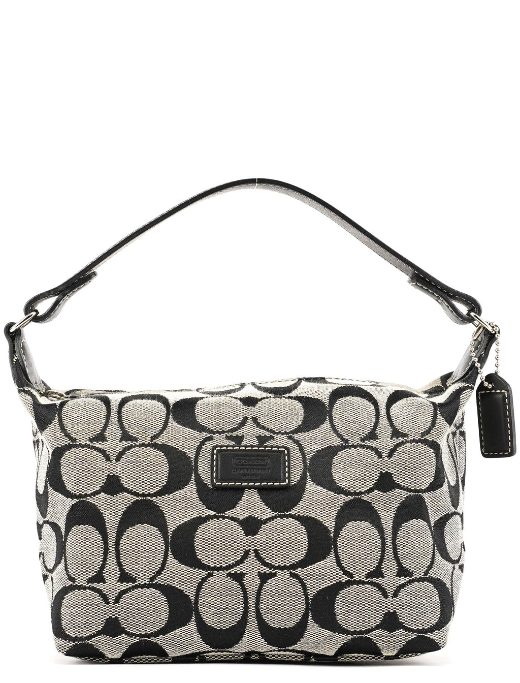 Grey Signature Canvas Mini Hobo Bag