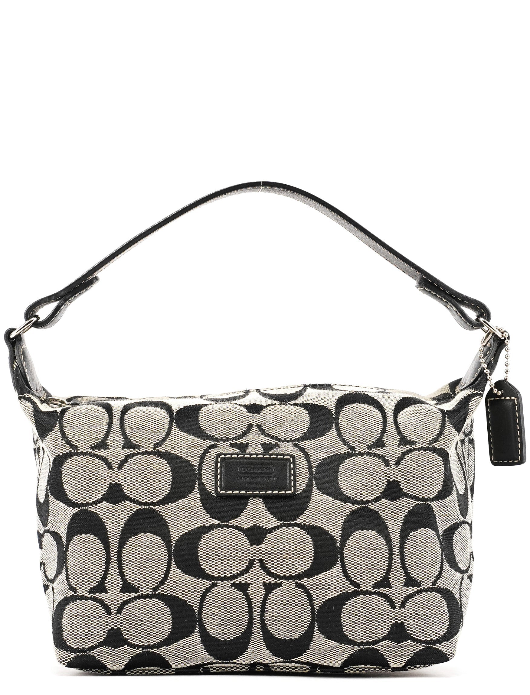 Grey Signature Canvas Mini Hobo Bag