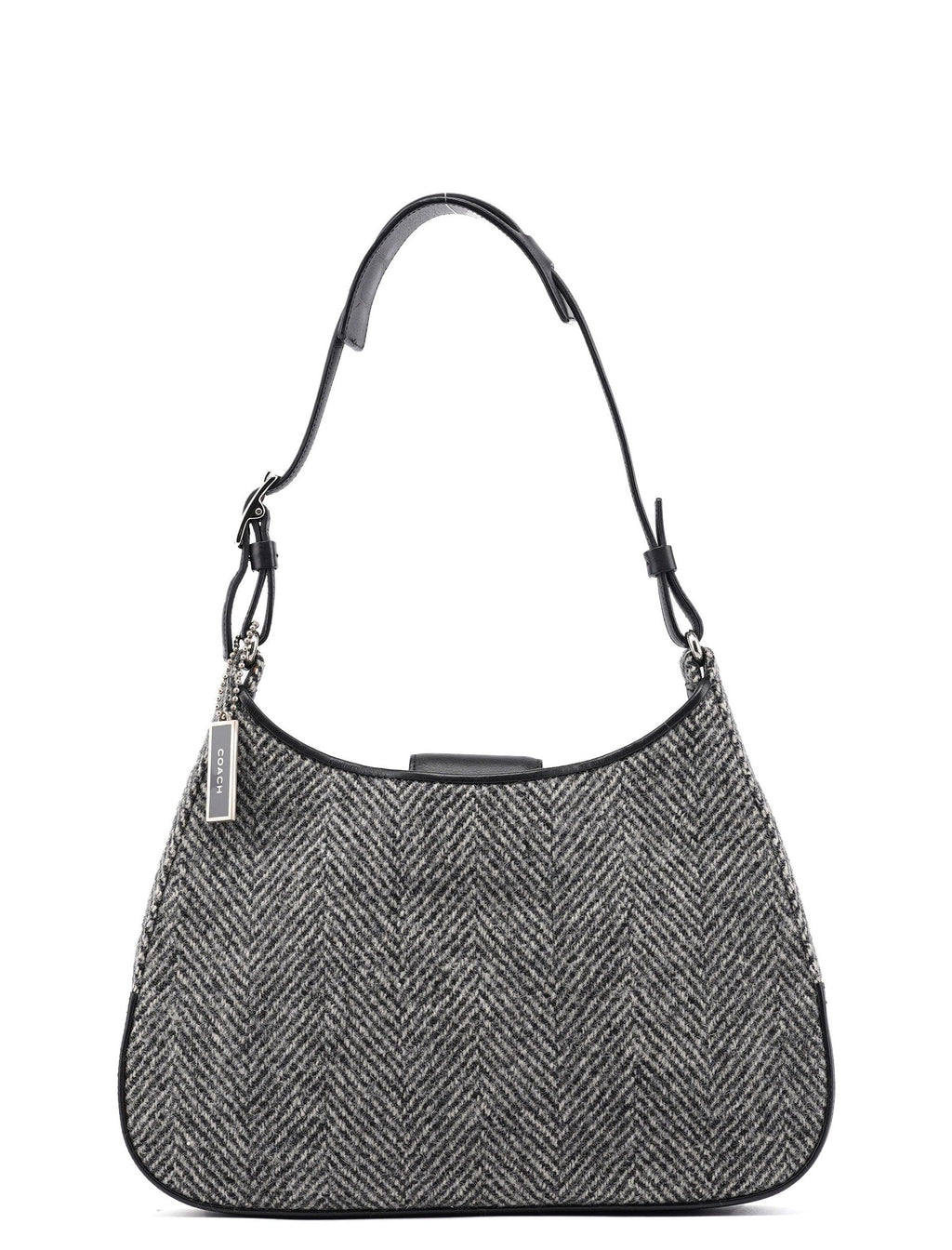 Grey Wool Hobo Shoulder Bag