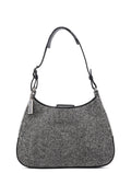 Grey Wool Hobo Shoulder Bag
