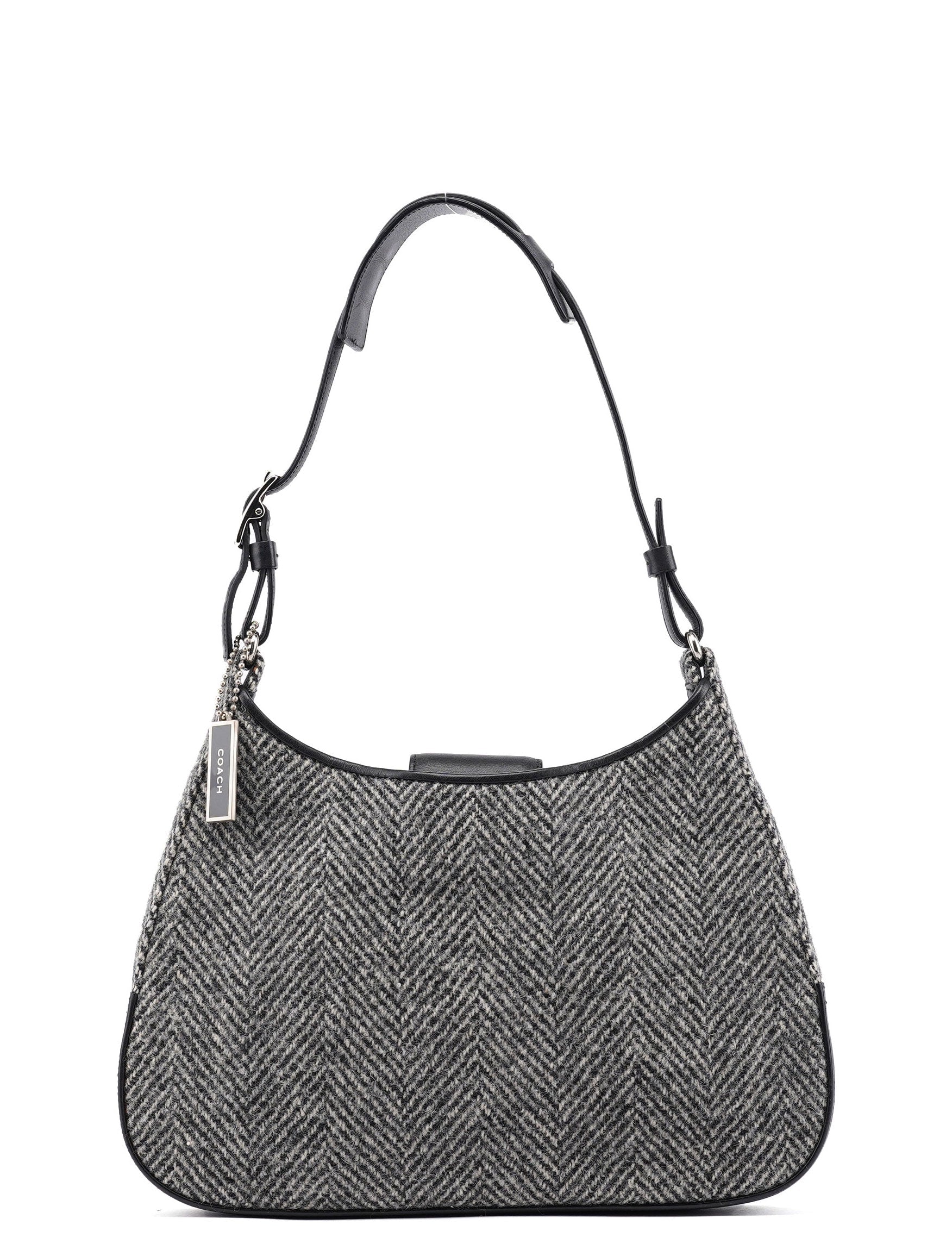 Grey Wool Hobo Shoulder Bag